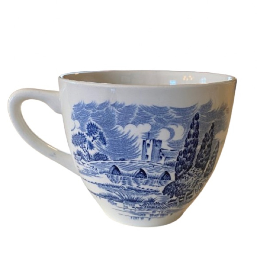 Vintage 60’s Enoch Wedgwood Countryside Teacup Blue & White Transferware England